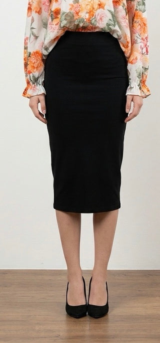 Højtaljet midi nederdel