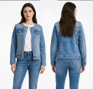 Denim jakke med bling