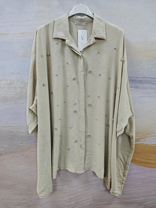 Bluse med rhinsten XXL-XXXL