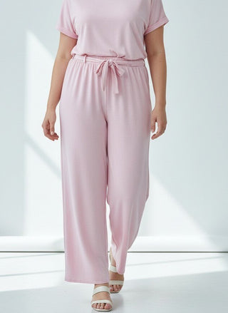 Enkle damebukser med vide ben, lette til sommeren